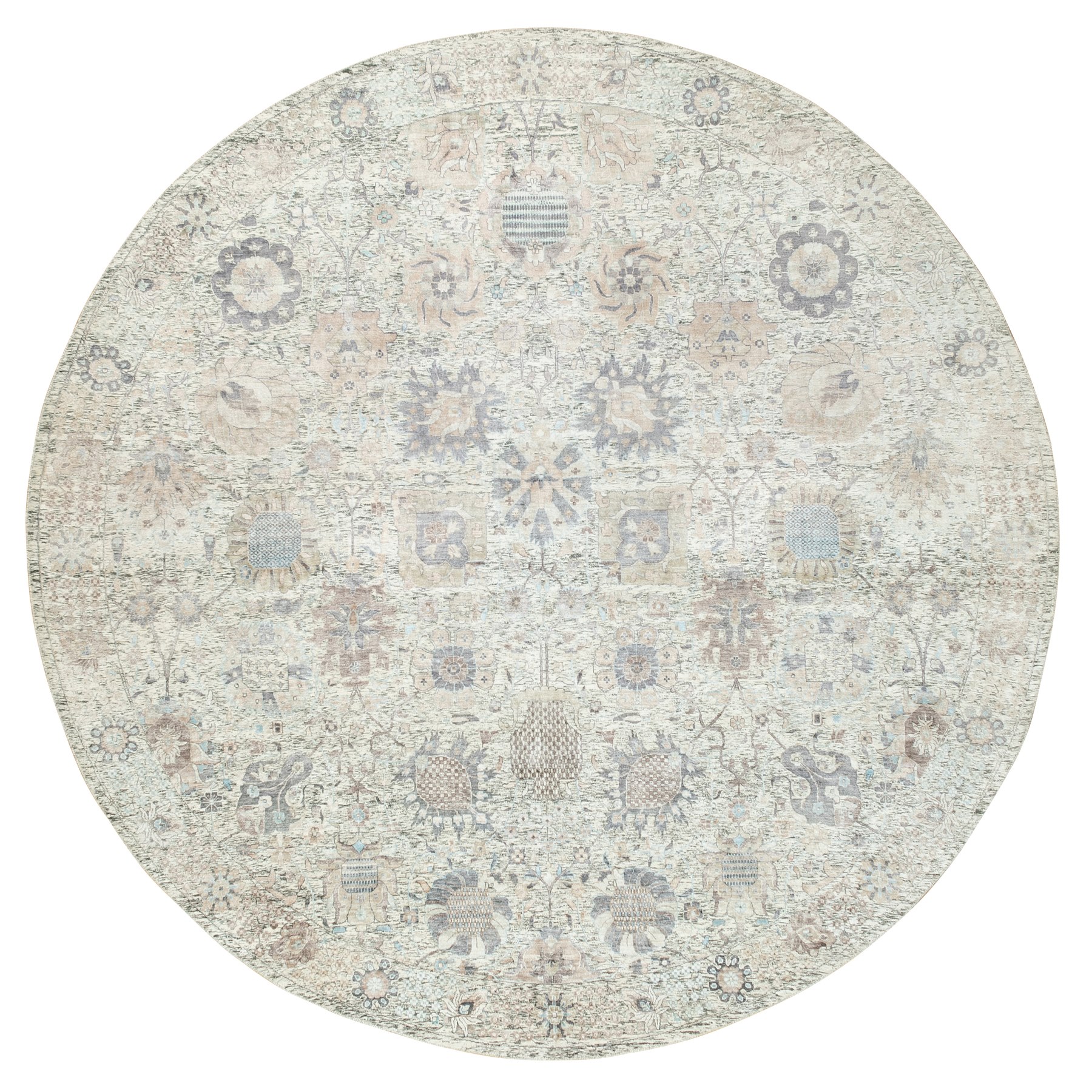 Transitional Silk Hand-Knotted Area Rug 11'10